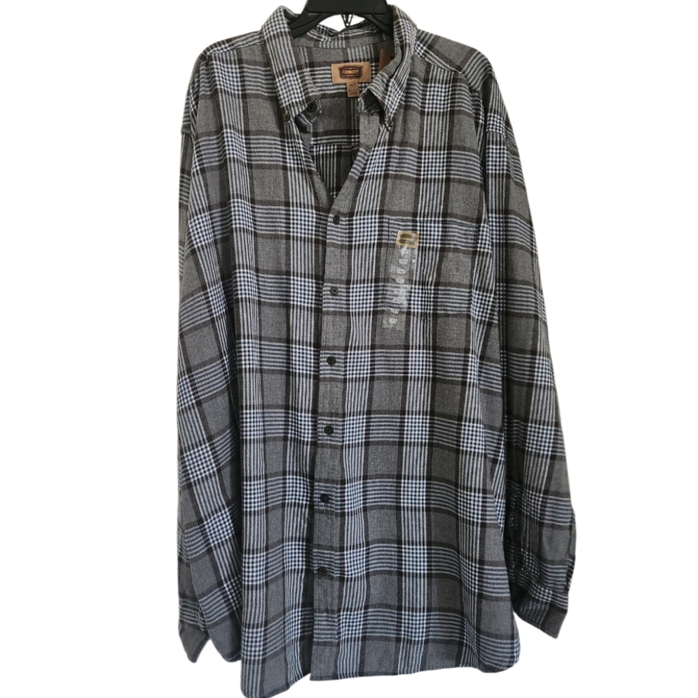LIGHTWEIGHT CASUAL FLANNEL BUTTON SHIRT SZ 2XLT NWT